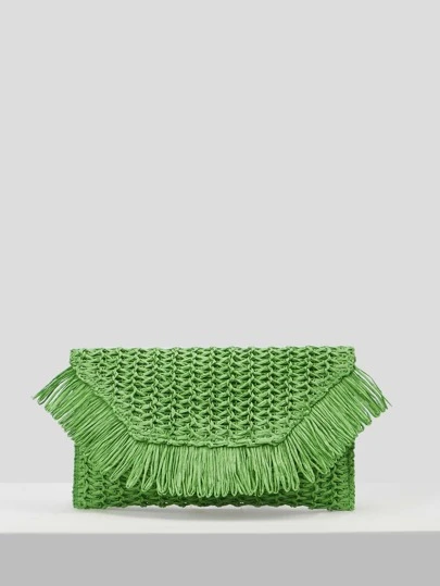 SHEIN SXY Woven Grass Bag, Teenagers