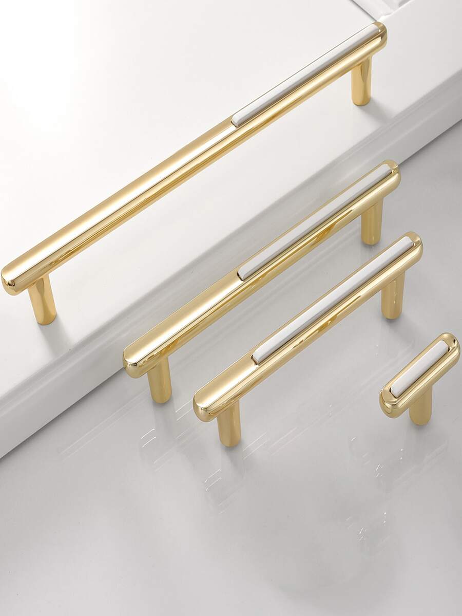 1入組極簡風格抽屜把手 - 金色 - 查看 1