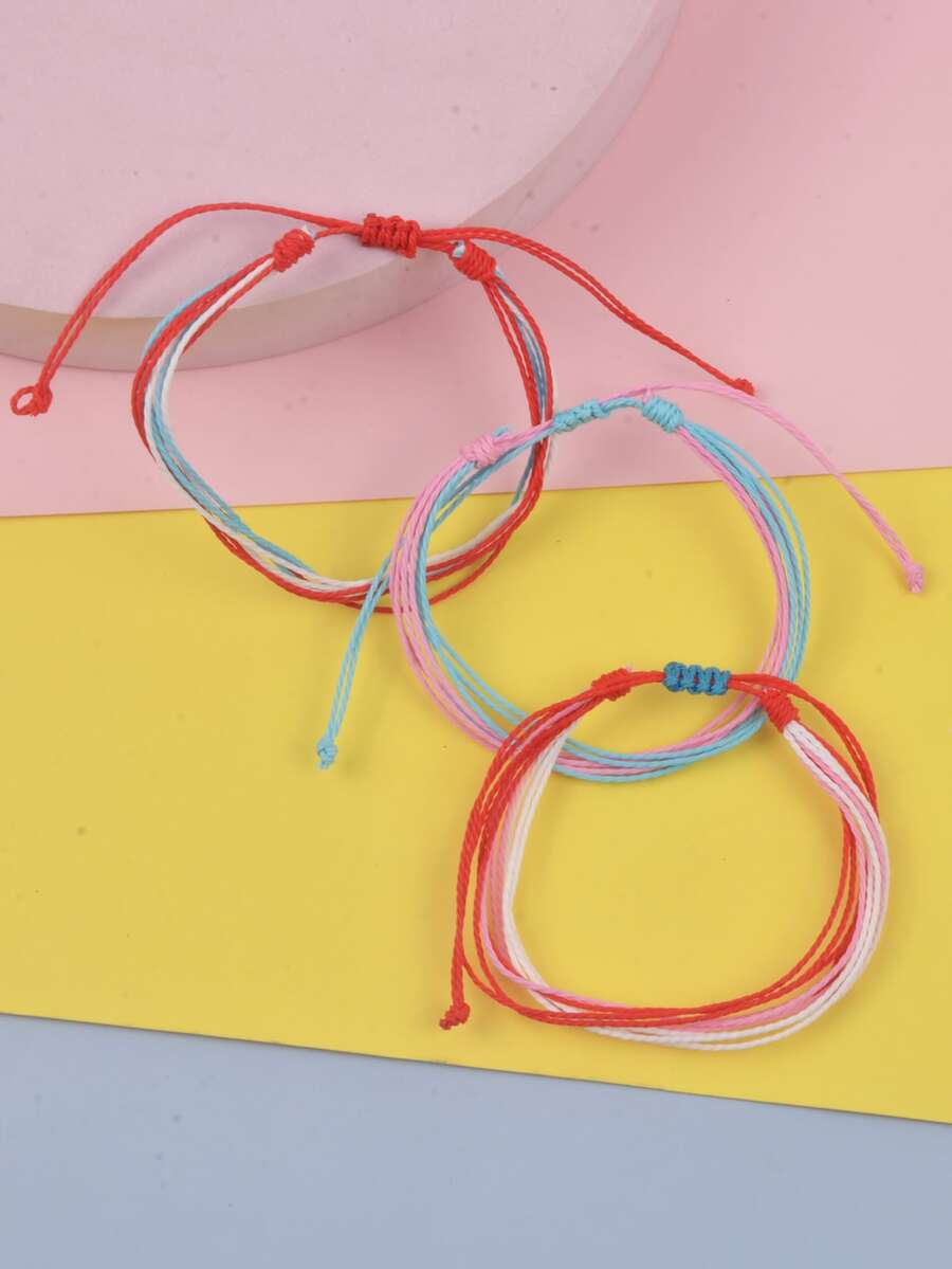 Chicas 3 piezas Pulsera de color combinado - Multicolor - Ver 1