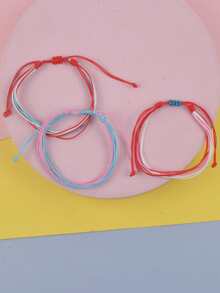 Chicas 3 piezas Pulsera de color combinado - Multicolor - Ver 2