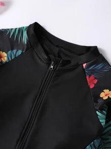 Boho Tropisch Meisjes uit één stuk Rits