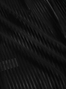 Girls Drawstring Waist Kimono - Black - View 5