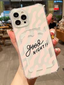 Funda de celular transparente con estampado de letra con con ranura de tarjeta - Multicolor - Ver 1