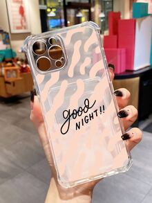 Funda de celular transparente con estampado de letra con con ranura de tarjeta - Multicolor - Ver 3