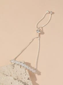 方晶鋯石裝飾手環 - 銀色 - 查看 2