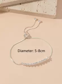 方晶鋯石裝飾手環 - 銀色 - 查看 3