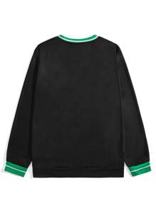 ROMWE MEN Hombres Sudadera esqueleto con estampado de mano - Negro - Ver 2