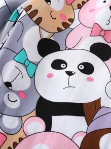 Baby Allover Cartoon Graphic Trousers - Multicolor - View 3