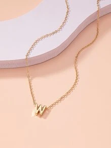 Letter Charm Necklace - Yellow Gold - View 2