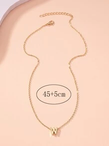 Letter Charm Necklace - Yellow Gold - View 3