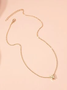 Letter Charm Necklace - Yellow Gold - View 4