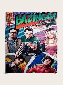 THE BIG BANG THEORY X SHEIN Tapiz con estampado de letra y figura - Multicolor - Ver 8