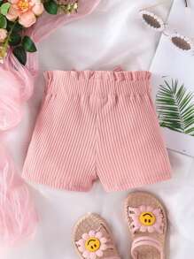 Đồ dưới đáy Bé Nơ Bướm Gân đan Quần paper-bag màu trơn - Màu Hồng  San hô - Xem 2