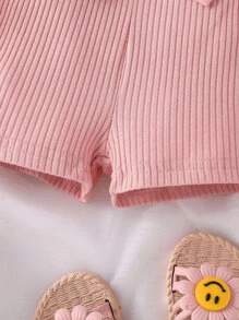 Đồ dưới đáy Bé Nơ Bướm Gân đan Quần paper-bag màu trơn - Màu Hồng  San hô - Xem 4