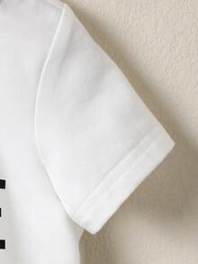 男嬰熊和字母圖案T恤和短褲 - 彩色 - 查看 4