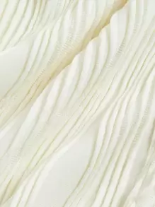 SHEIN MOD Solid Button Front Crop Tee - Beige - View 4