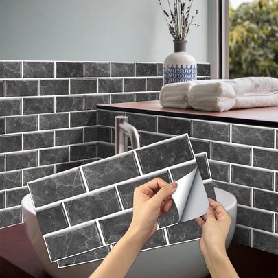 6pcs Brick Pattern PVC Wall Sticker, Self Adhesive Removable Waterproof Wall Paper, Wall Decal For Bedroom, Living Room, Home Decor,Renovation Stickers Peel Wall Panels,Wall Paper, Wallpapers,Spring Decoration Items Refresh Your Home,Rama Decoration Stickers Gifts Birthday Graduation