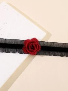 vòng cổ trang trí hoa - màu đen - Xem 5