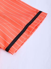 Manfinity Men Striped & Letter Graphic Contrast Tape Shirt - Orange - View 3