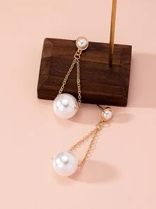 Faux Pearl Drop Earrings - Multicolor - View 3