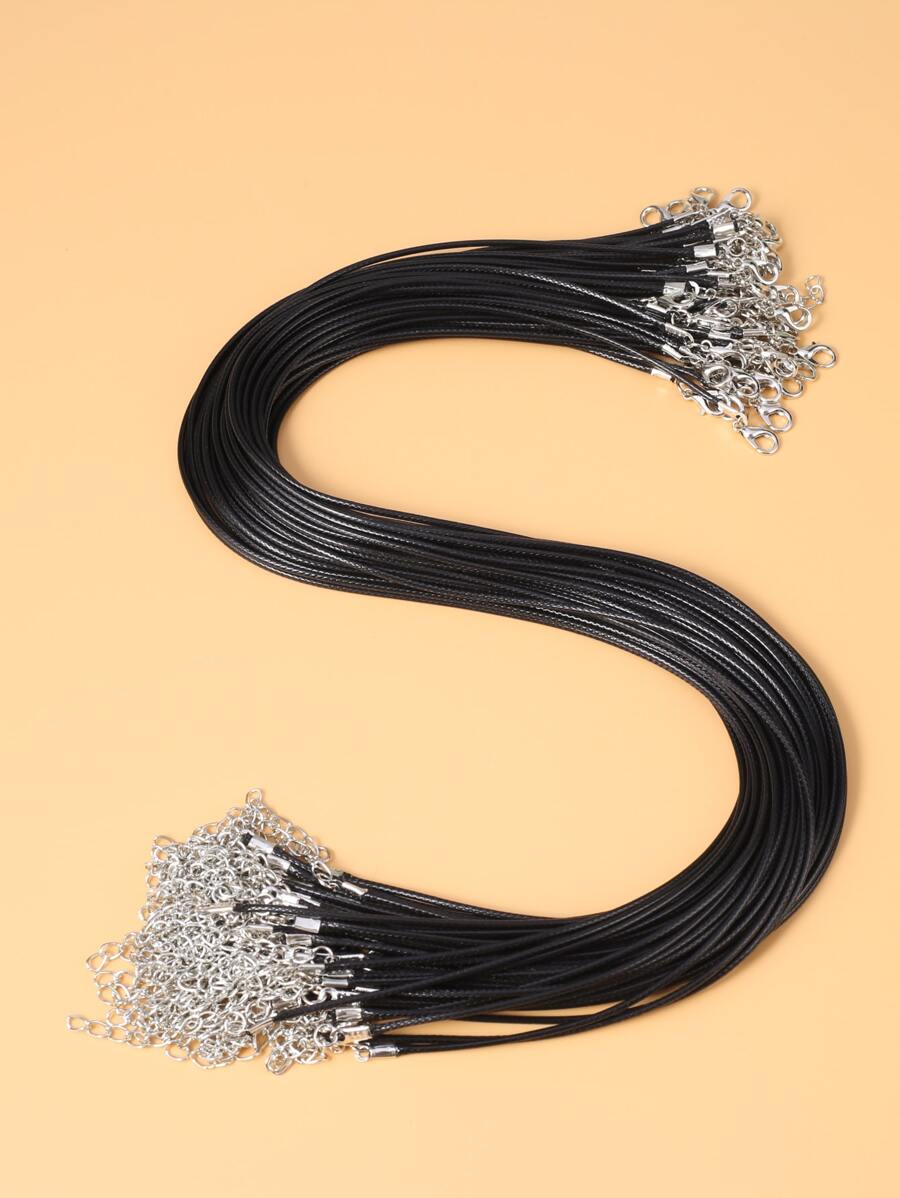 Bộ 50 Chuỗi Dây Sáp Tối Giản Phụ Kiện Làm Vòng Cổ Tự Làm Trang Sức Làm - màu đen - Xem 1