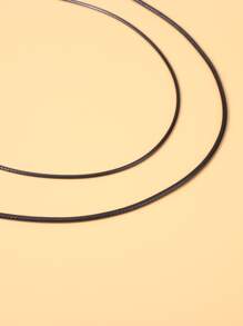 100入組打蠟燈芯絨鏈條DIY首飾配件DIY首飾製作 - 黑色 - 查看 4