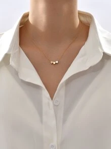 1 chiếc vòng cổ bằng thép không gỉ hình trái tim dễ thương, quà tặng lãng mạn tự làm, trang trí. - Nhiều màu - Xem 2