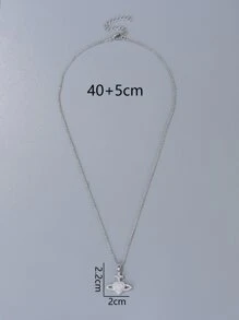 1 Vòng cổ lãng mạn hình trái tim & thiết kế cánh cổ điển thời trang dành cho nữ - Bạc - Xem 3