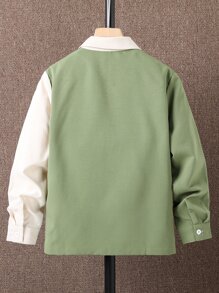 SHEIN Boys Colourblock Dual Pocket Shirt Without Tee - Multicolor - View 2