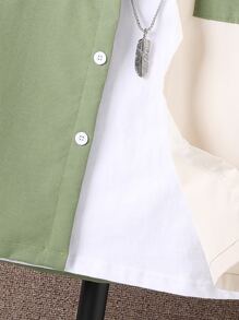 SHEIN Boys Colourblock Dual Pocket Shirt Without Tee - Multicolor - View 3