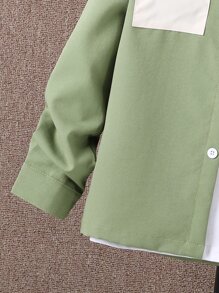 SHEIN Boys Colourblock Dual Pocket Shirt Without Tee - Multicolor - View 6