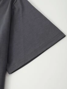 Manfinity Homme Men Letter Graphic Tee - Dark Grey - View 5