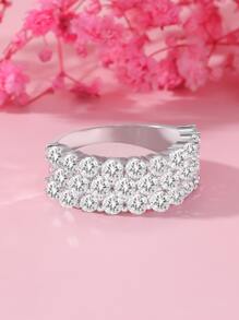 Cubic Zirconia Decor Ring - White - View 2