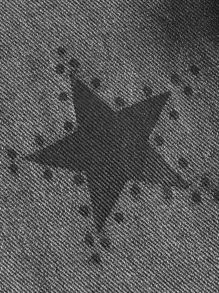 ROMWE Grunge Punk Star Print Flap Pocket Jeans - Light Grey - View 3