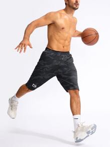 G Gradual Men Camo Print Drawstring Waist Sports Shorts - Multicolor - View 4