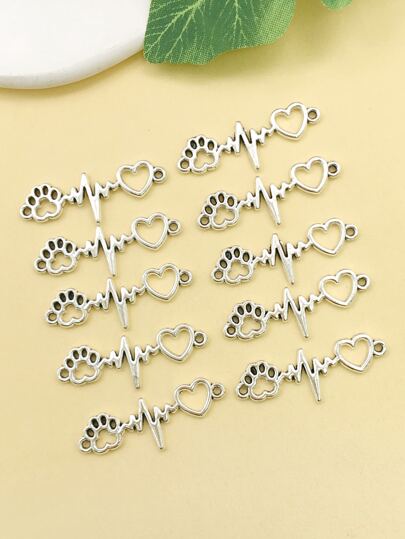 10pcs Heartbeat & Paw DIY Connector Valentines