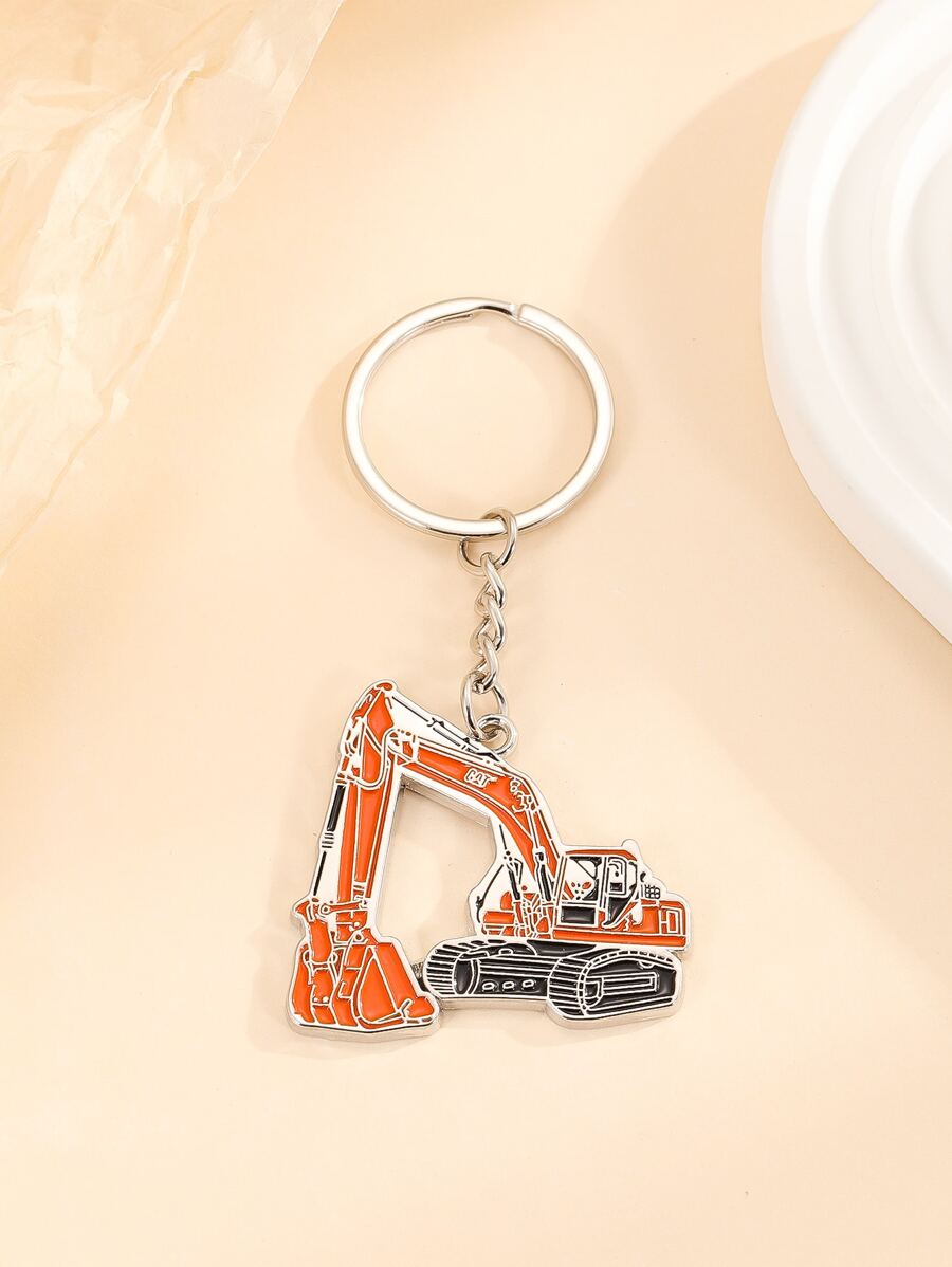 挖掘機吊墜鑰匙圈 - 銀色 - 查看 1