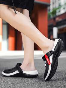 Hombres Zuecos con astronauta de dibujos animados - Negro - Ver 3