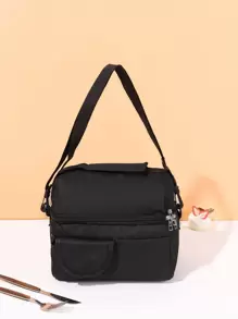 Bolsa de almuerzo con aislamiento unicolor - Negro - Ver 1