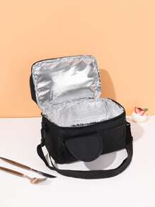 Bolsa de almuerzo con aislamiento unicolor - Negro - Ver 3