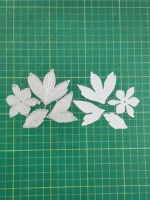 1pc Flower & Leaf Shaped Cutting Die - Silver - View 1