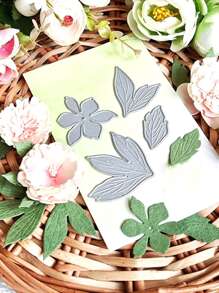 1pc Flower & Leaf Shaped Cutting Die - Silver - View 3