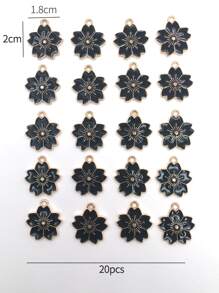 20 piezas Colgante DIY flor - azul real - Ver 3