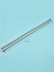 2 piezas Alcachofa de ducha de acero inoxidable tubo - Plateado - Ver 2