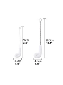 2pcs L-shaped Cup Cleaning Brush - White - View 2