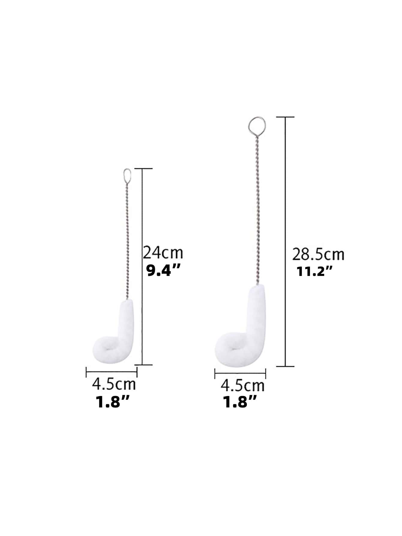 2pcs L-shaped Cup Cleaning Brush - White - View 2