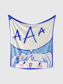 1pc Cartoon Figure & Letter Graphic Tapestry - Multicolor - View 2