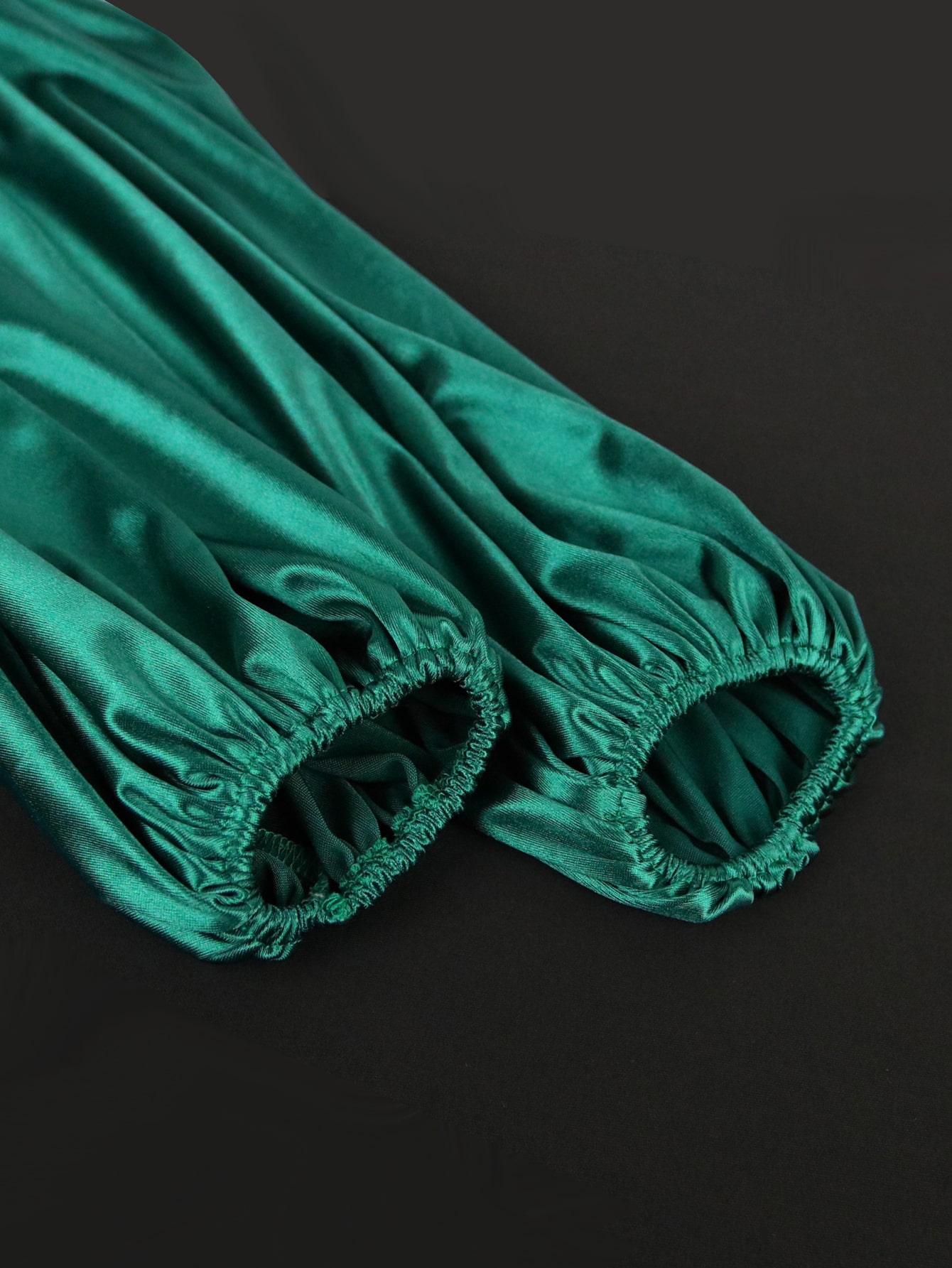 lantern-sleeve-ruched-satin-bodycon-dress-shein-eur