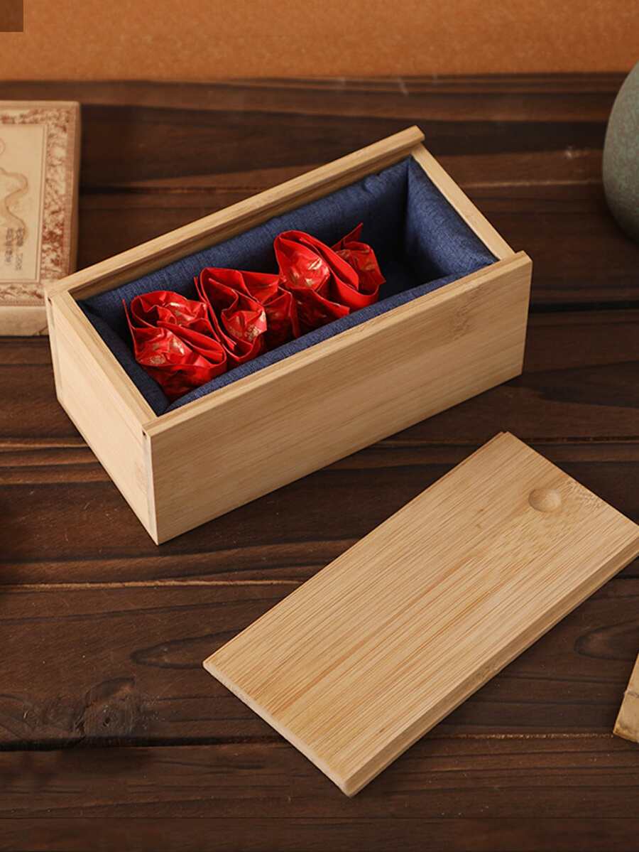 1 pieza Caja de almacenamiento de madera - Amarillo - Ver 1