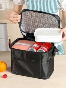 1 Pieza Bolsa Térmica De Alta Capacidad Para Picnic - Negro - Ver 1